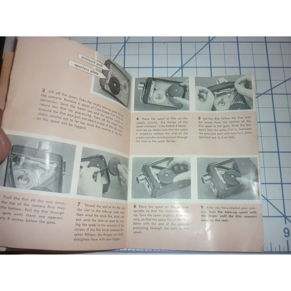 1954 Kodak Brownie 8mm Movie Camera Manual f/1.9 Lens Instruction Booklet